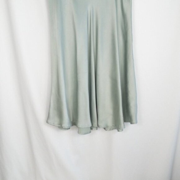 Susie Tompkins Vintage Gray Silk Sleeveless A Line Dress with Lace Accent, Size: - Picture 2 of 15